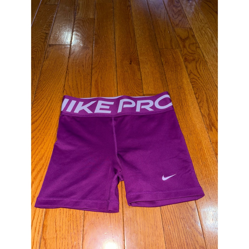 NWOT Nike Pro Dri-FIT Girls Purple Compression Athletic Shorts Size Large L 3